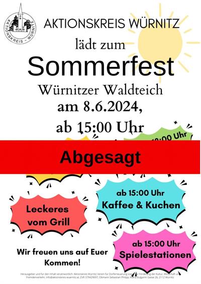 Plakat - Veranstaltung  Sommerfest